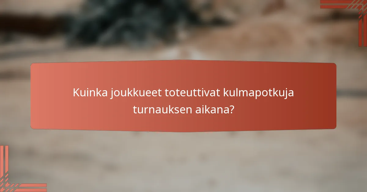 Kuinka joukkueet toteuttivat kulmapotkuja turnauksen aikana?