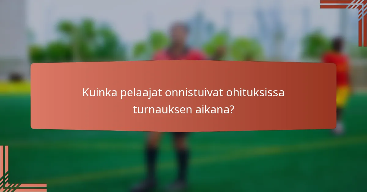 Kuinka pelaajat onnistuivat ohituksissa turnauksen aikana?